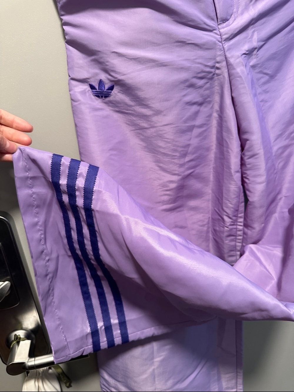 adidas Originals Women’s Lavender Wide-Straight Leg Track Pants IC5443 2XS - Picture 5 of 9